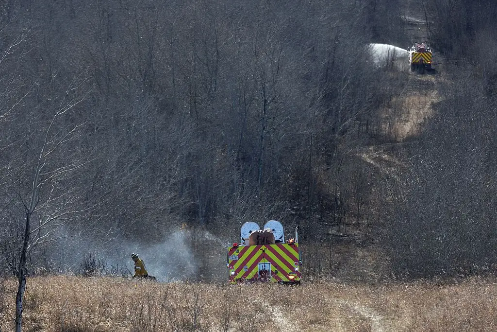 Fire crews responded to the incident (Photo by Megan Albu / AFP via Getty Images)