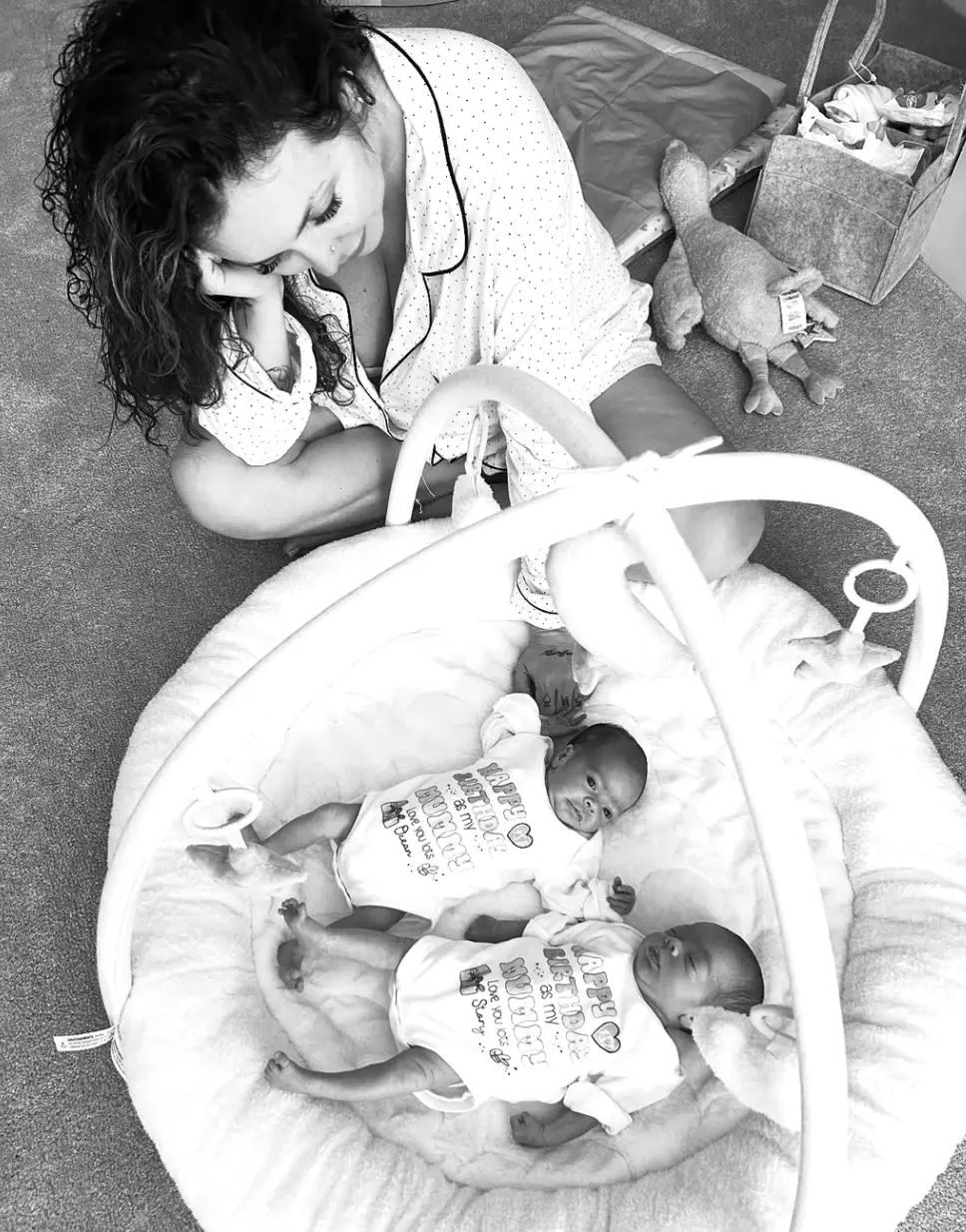 Jesy Nelson welcomed the pair's twin daughters, Ocean Jade and Story Monroe, in May last year (Instagram/@jesynelson)