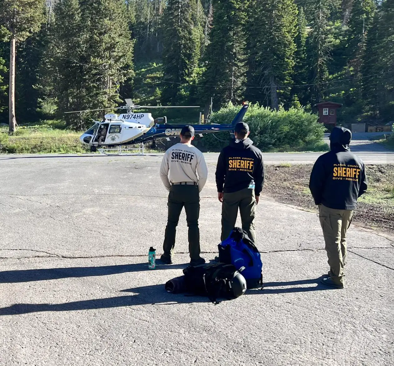 The police were alerted about 3 men jumping into the water on Wednesday (Facebook/Placer County Sheriff's Office)