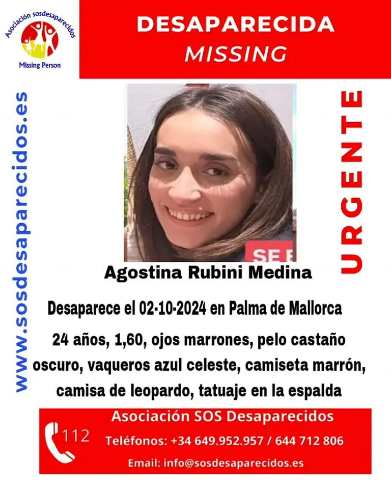 Agostina Rubini Medina has been missing for three weeks (Facebook/Asociación Sosdesaparecidos)