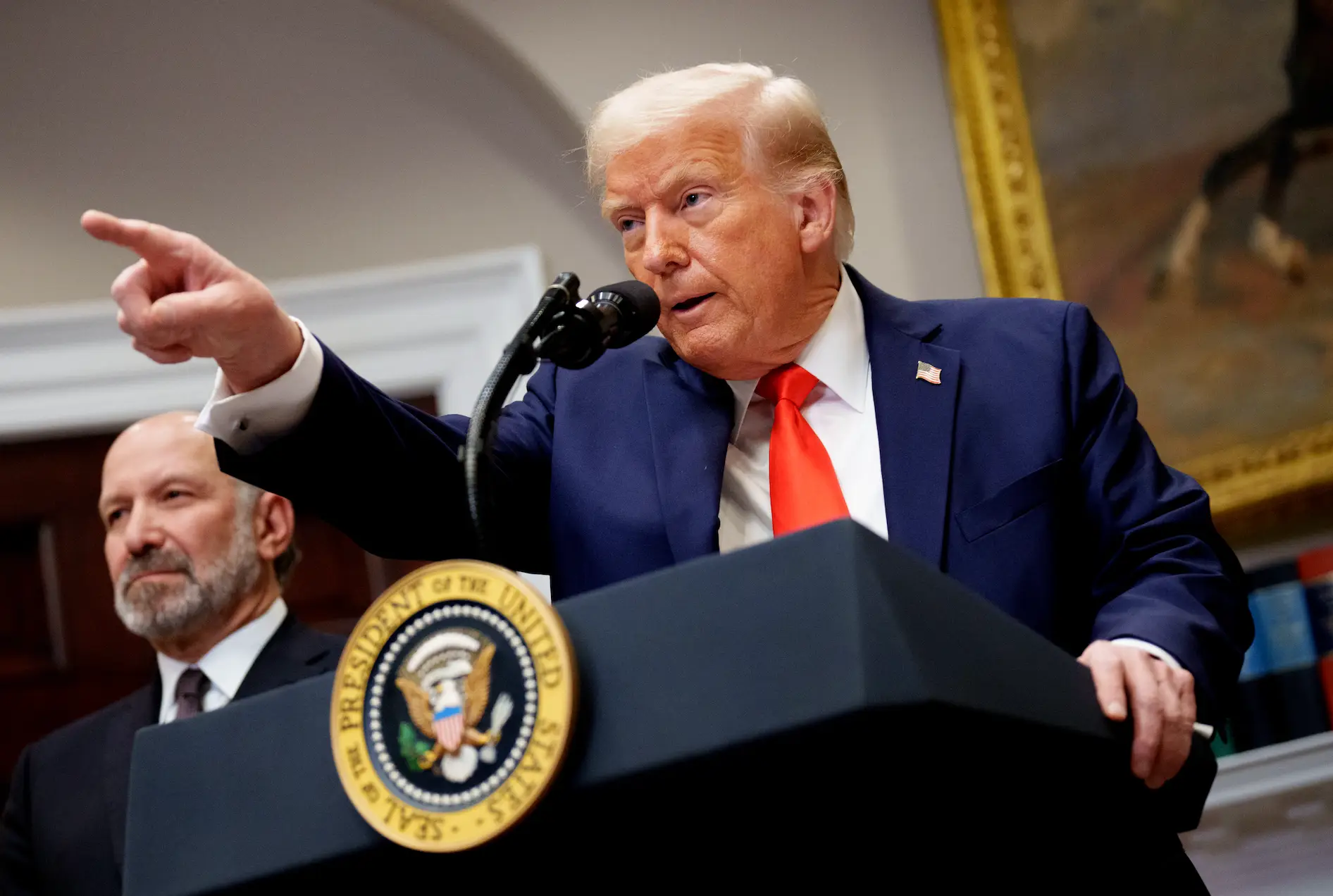 Donald Trump signed off on an order imposing higher tariffs on countries including China and Canada (Andrew Harnik/Getty Images) 