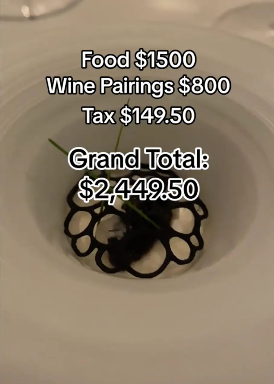 Their meal cost a staggering amount.