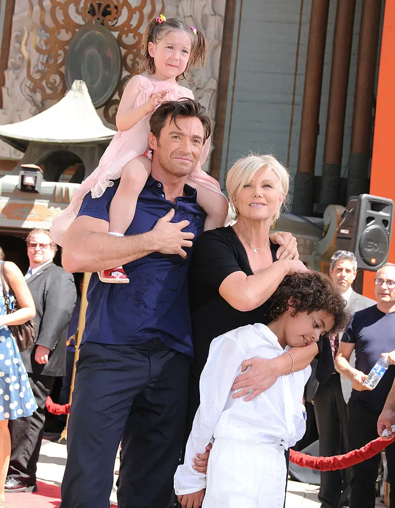 Jackman had his kids to thank for taking on the film Deadpool & Wolverine, pictured with his ex-wife Deborra-Lee Furness and their children Ava Jackman and Oscar Jackman back in 2009. (Barry King/FilmMagic)
