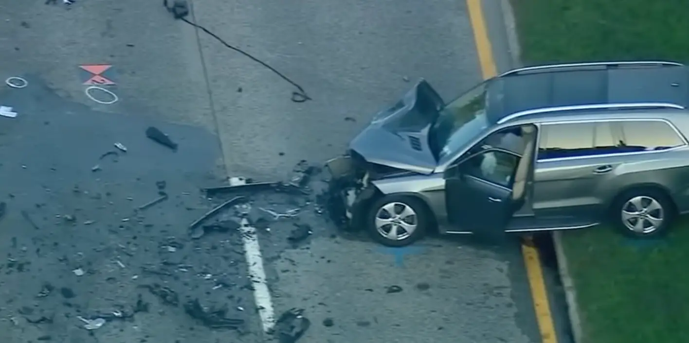 The crash involved four cars in total (Eyewitness News ABC7NY)