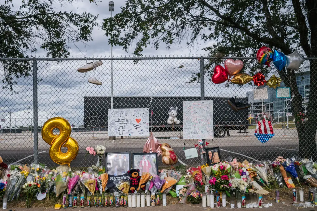 A memorial for those who died at the show (Brandon Bell/Getty Images)