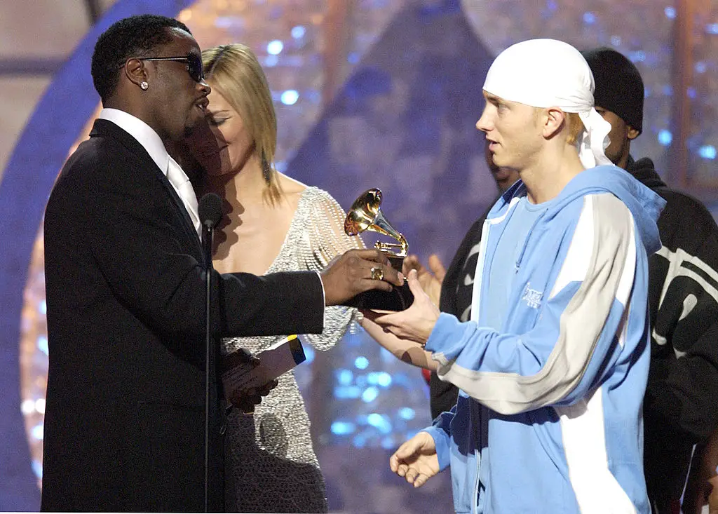 Diddy and Eminem in 2003 (Michael Caulfield/WireImage)