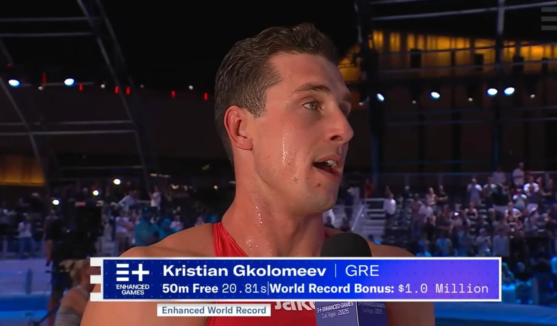 There was just one world record breaker on Sunday night (Enhanced Games /YouTube)