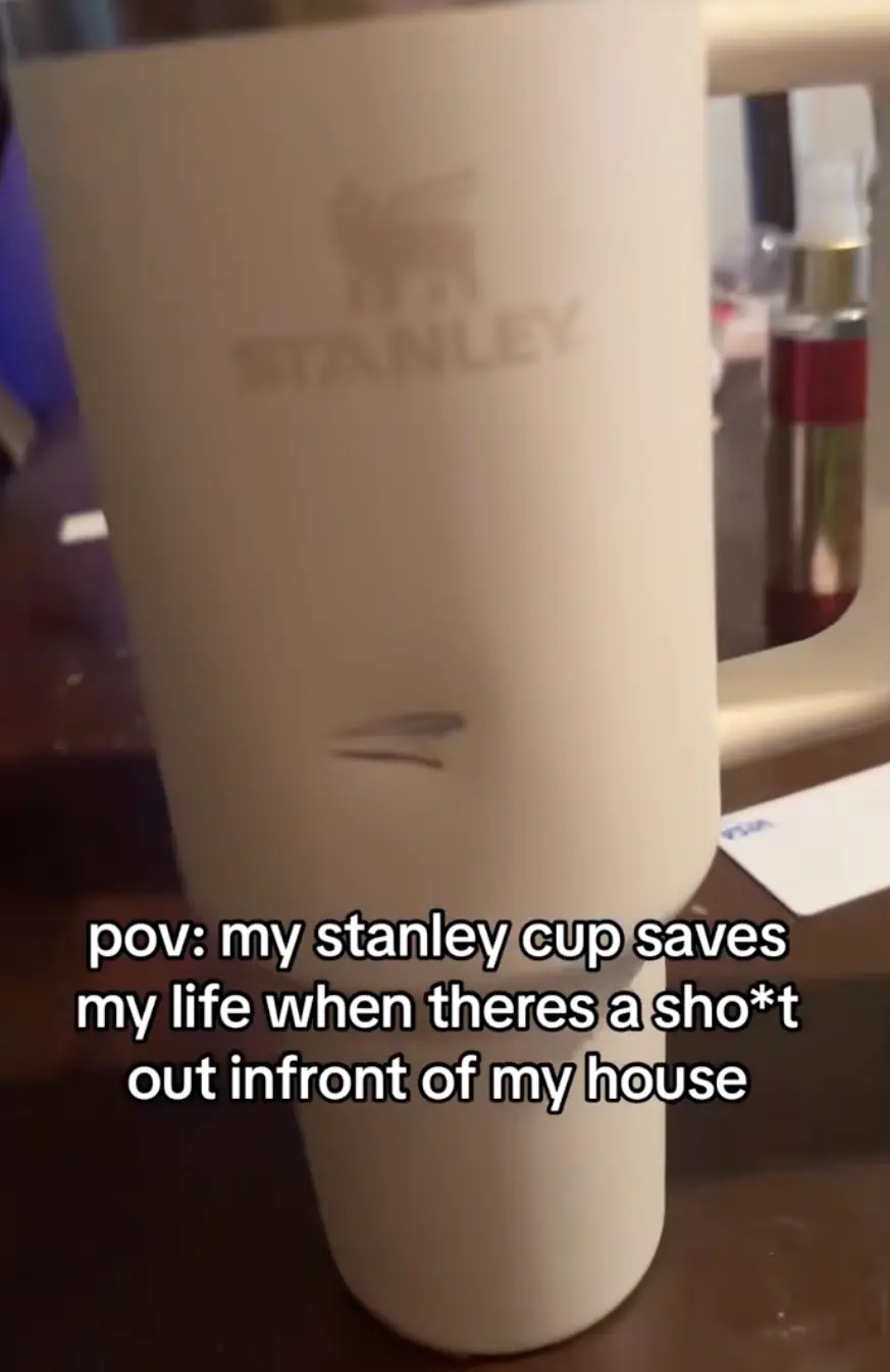 Rachel credits her Stanley cup from saving her from the bullet (xo._ray/TikTok)