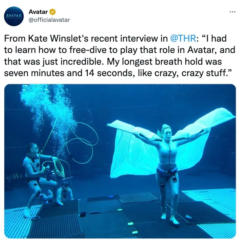 Sigourney and Kate learned how to hold their breath underwater for extended periods of time.