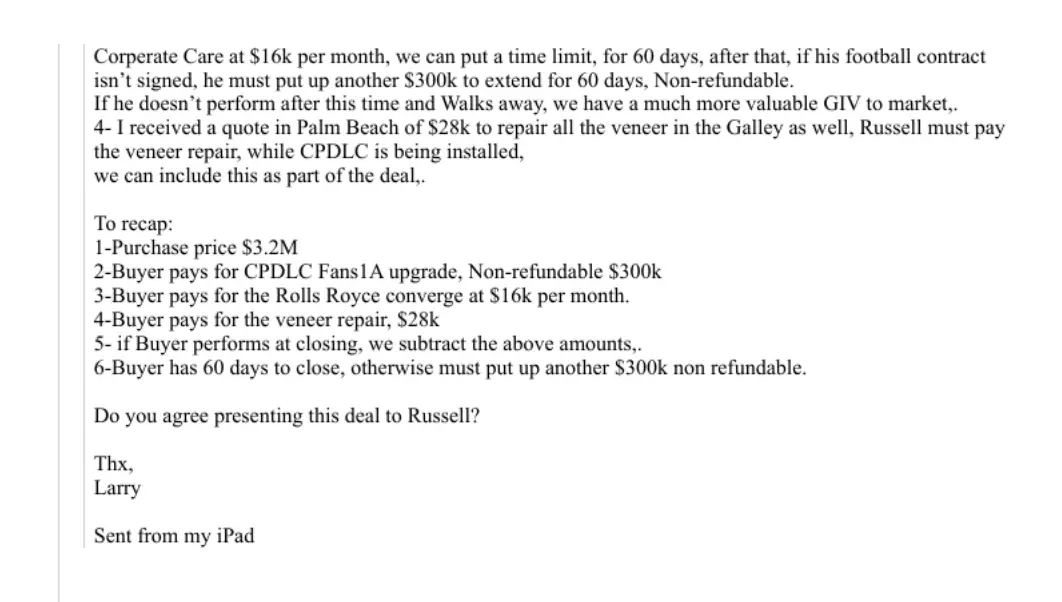 A contract was also mentioned in the email (DOJ)