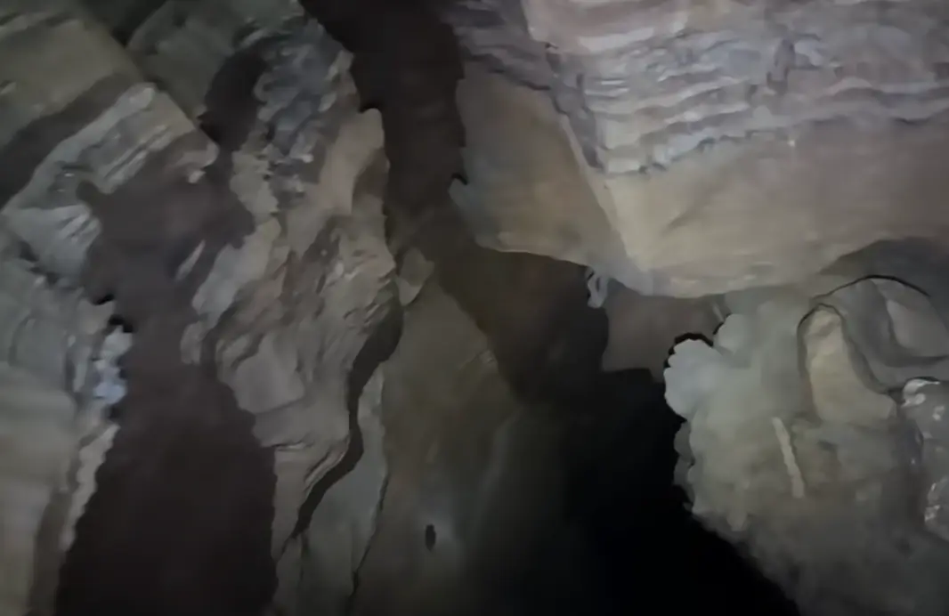 The GoPro caught eerie footage as it made its way down (YouTube/ActionAdventureTwins)