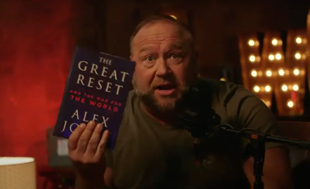 Alex Jones reckons his new book has sold more than any Harry Potter novels.