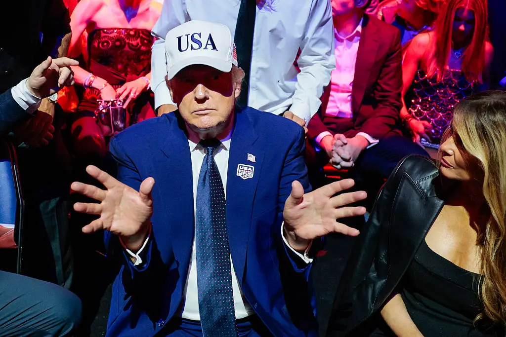 Donald Trump also celebrated his 80th birthday at the event (Photo by Evan Vucci - Pool/Getty Images)