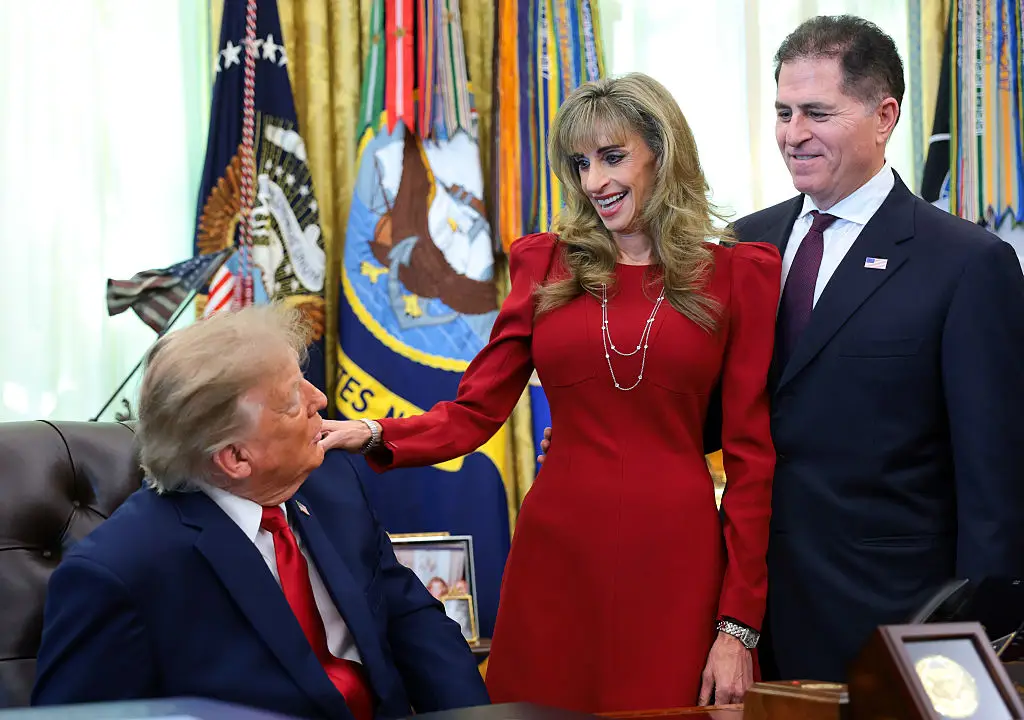 President Donald Trump invited Dell Technologies CEO Michael Dell and his wife Susan Dell to the Oval Office this week (Anna Moneymaker/Getty Images)