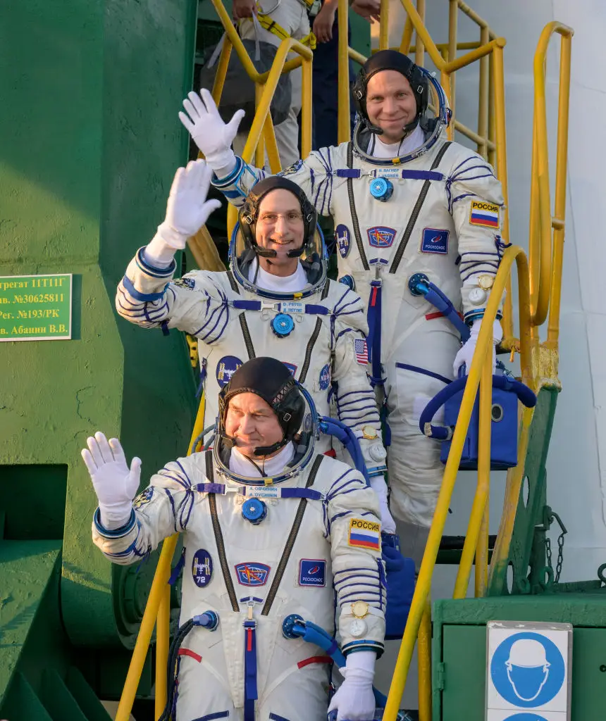 Don Pettit (middle) set off in September last year to spend seven months onboard the ISS (Bill Ingalls/NASA via Getty Images)