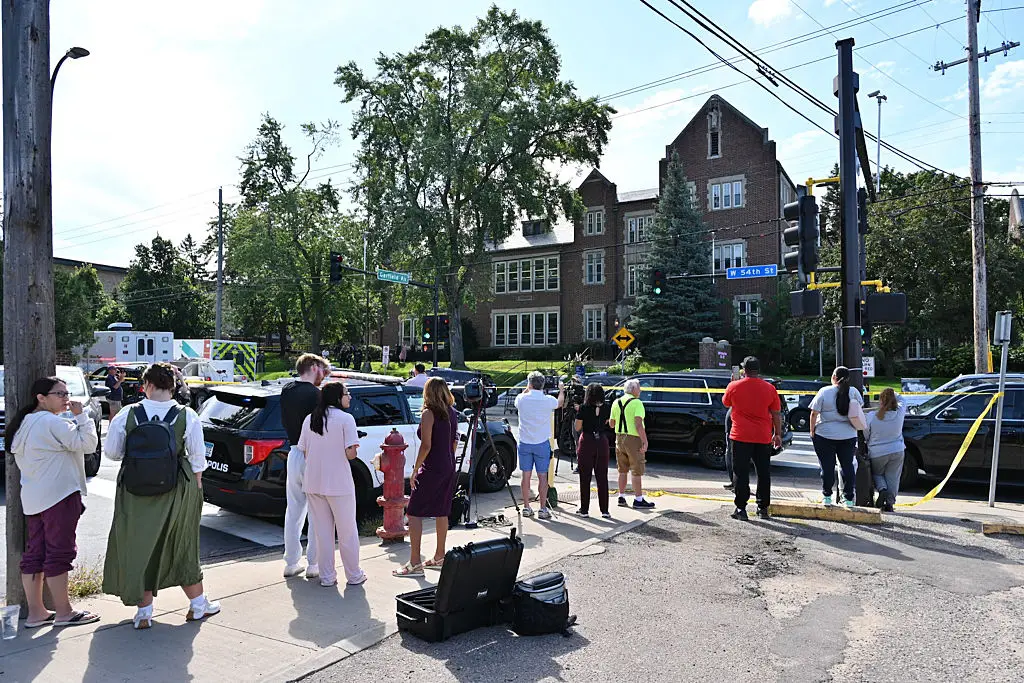 Two young boys died as a result of Wednesday's school shooting in Minneapolis (TOM BAKER/AFP via Getty Images)