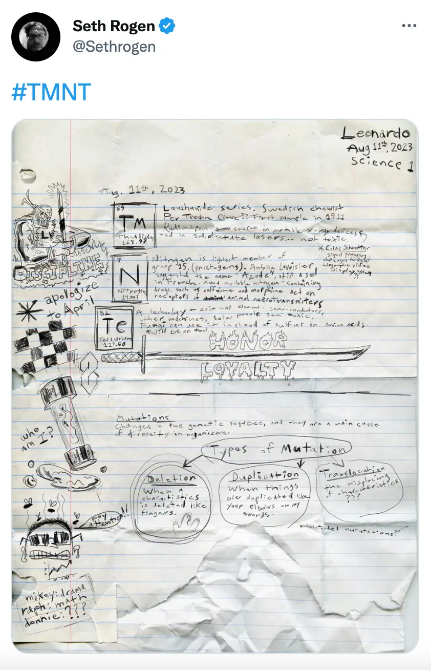 Seth shared news of the film last year.