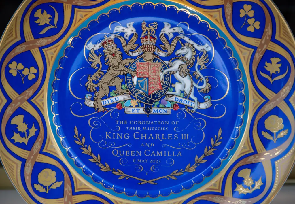 King Charles' coat of arms (Chris J. Ratcliffe/Bloomberg via Getty Images)