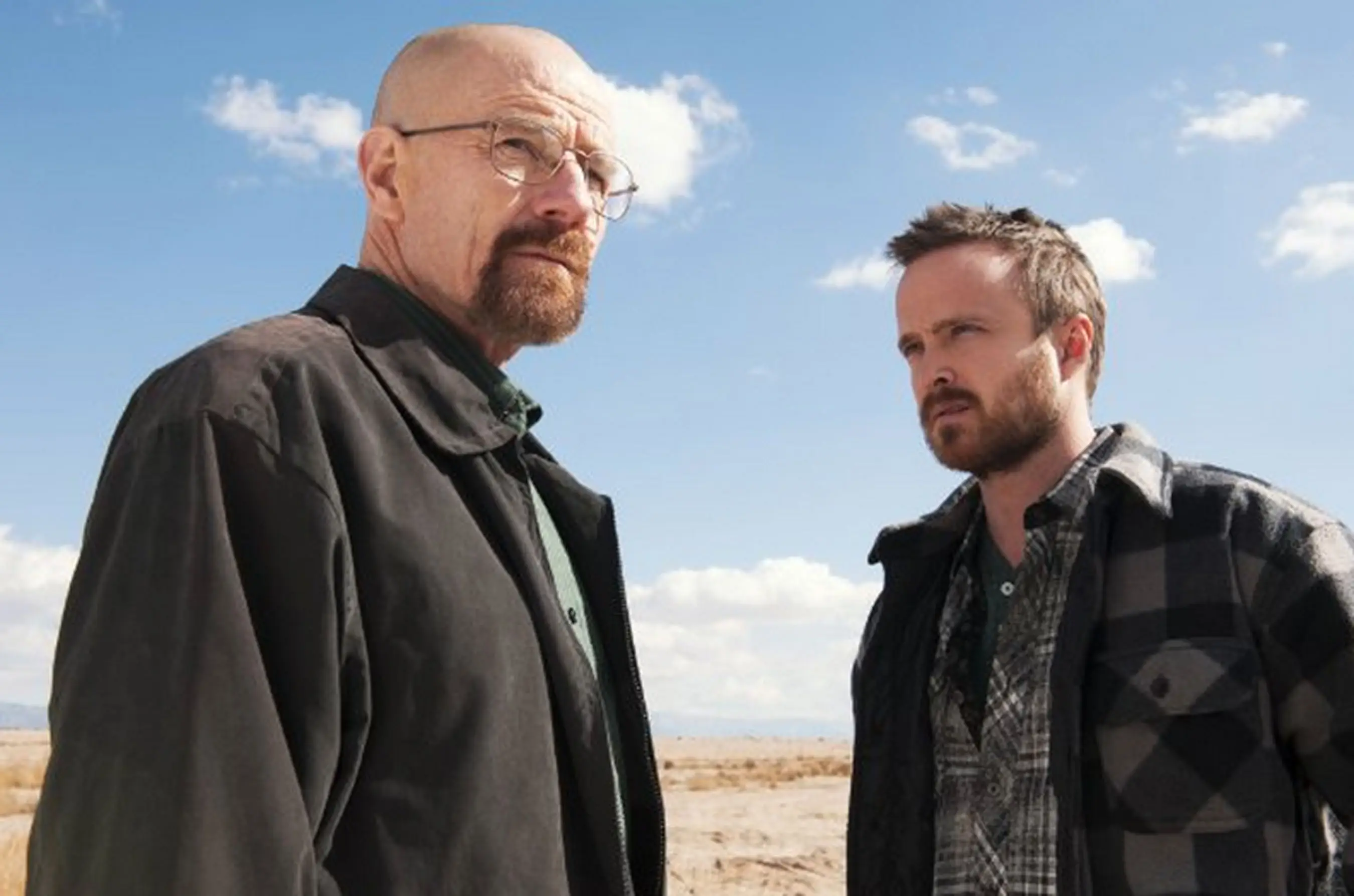 Bryan Cranston and Aaron Paul in Breaking Bad.