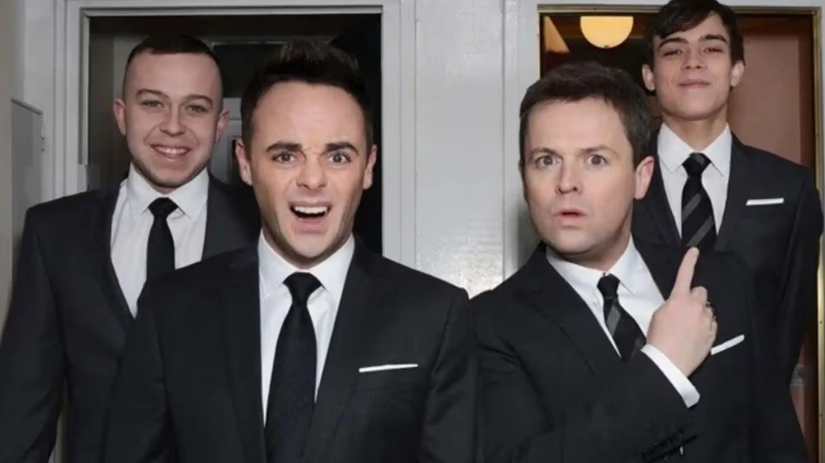 Ant and Dec with the grown up 'Little Ant and Dec' (ITV)