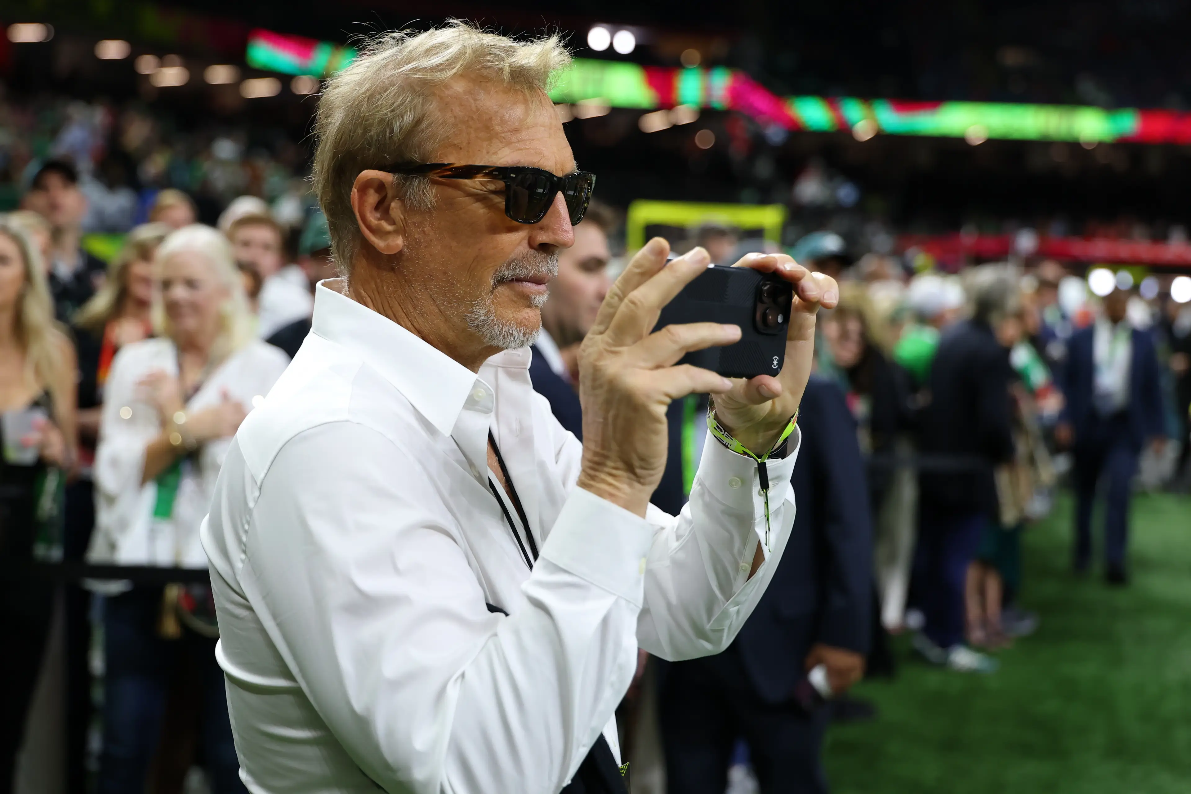 Yellowstone star Kevin Costner was snapped pitchside (Gregory Shamus/Getty Images)