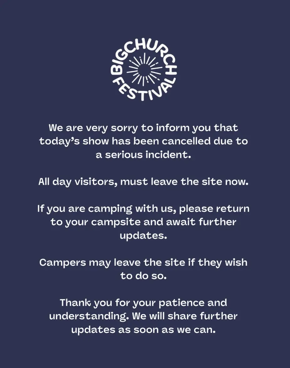 Organisers have issued a statement (bigchurchfest/Instagram)