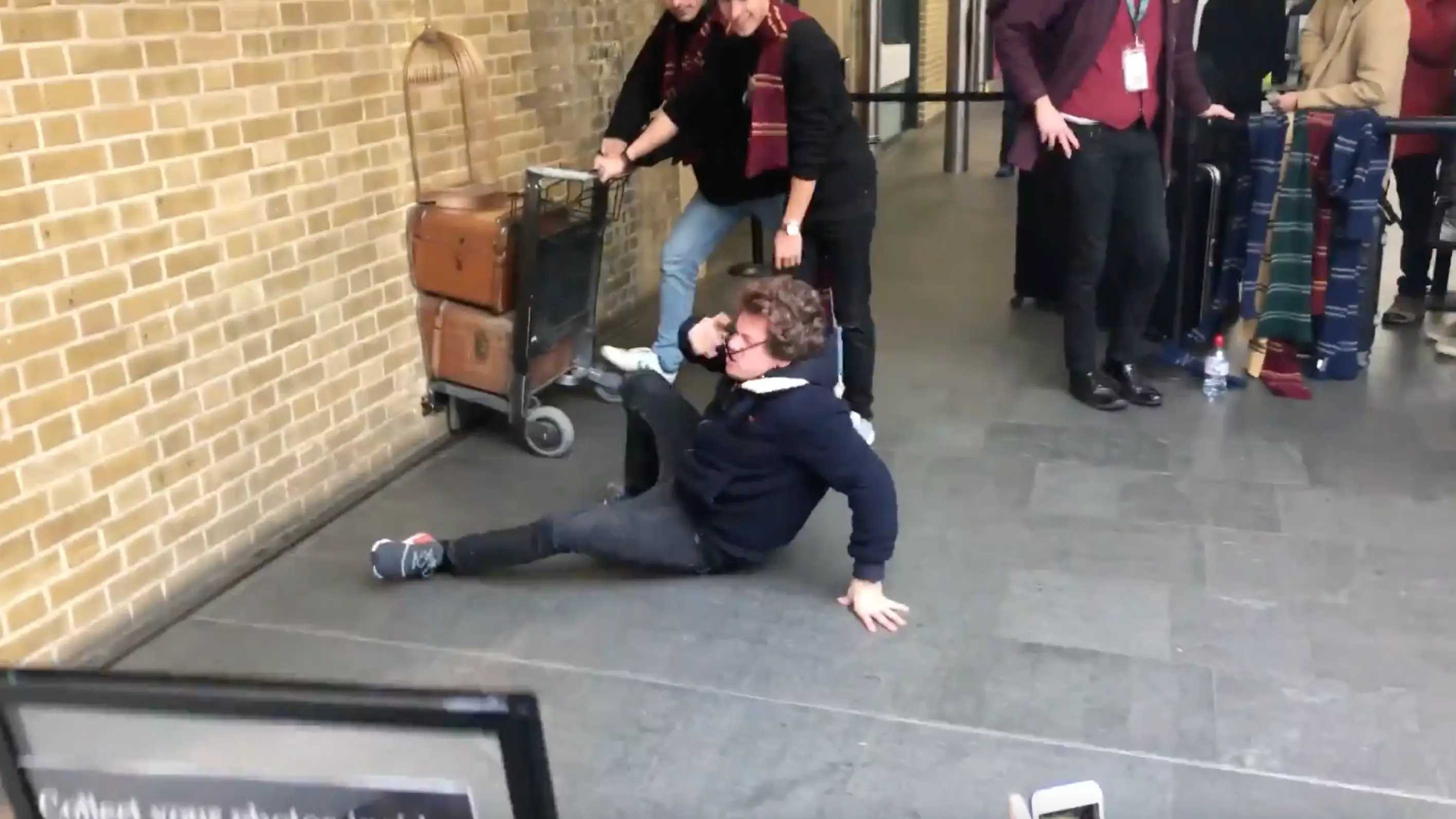 The man absolutely decked it into the wall.