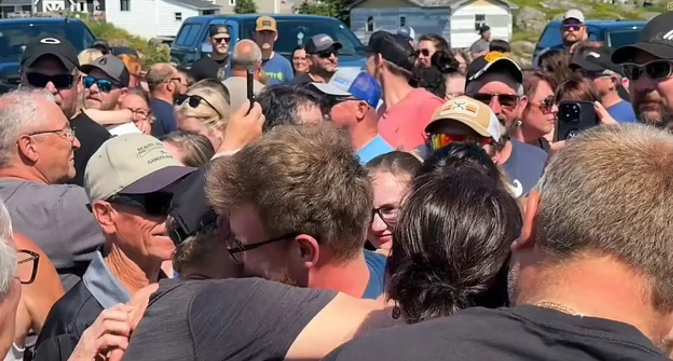 The group received a hero's welcome in the village. (Facebook/Vince Gibbons)