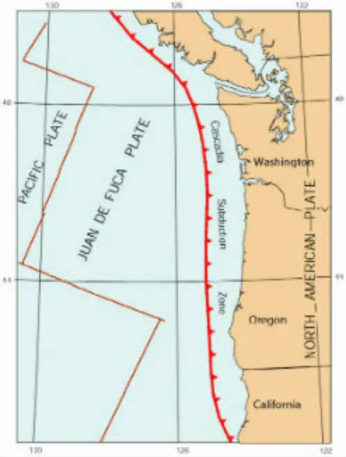 The location of the Cascadia Subduction Zone (Washington County Oregon Government)