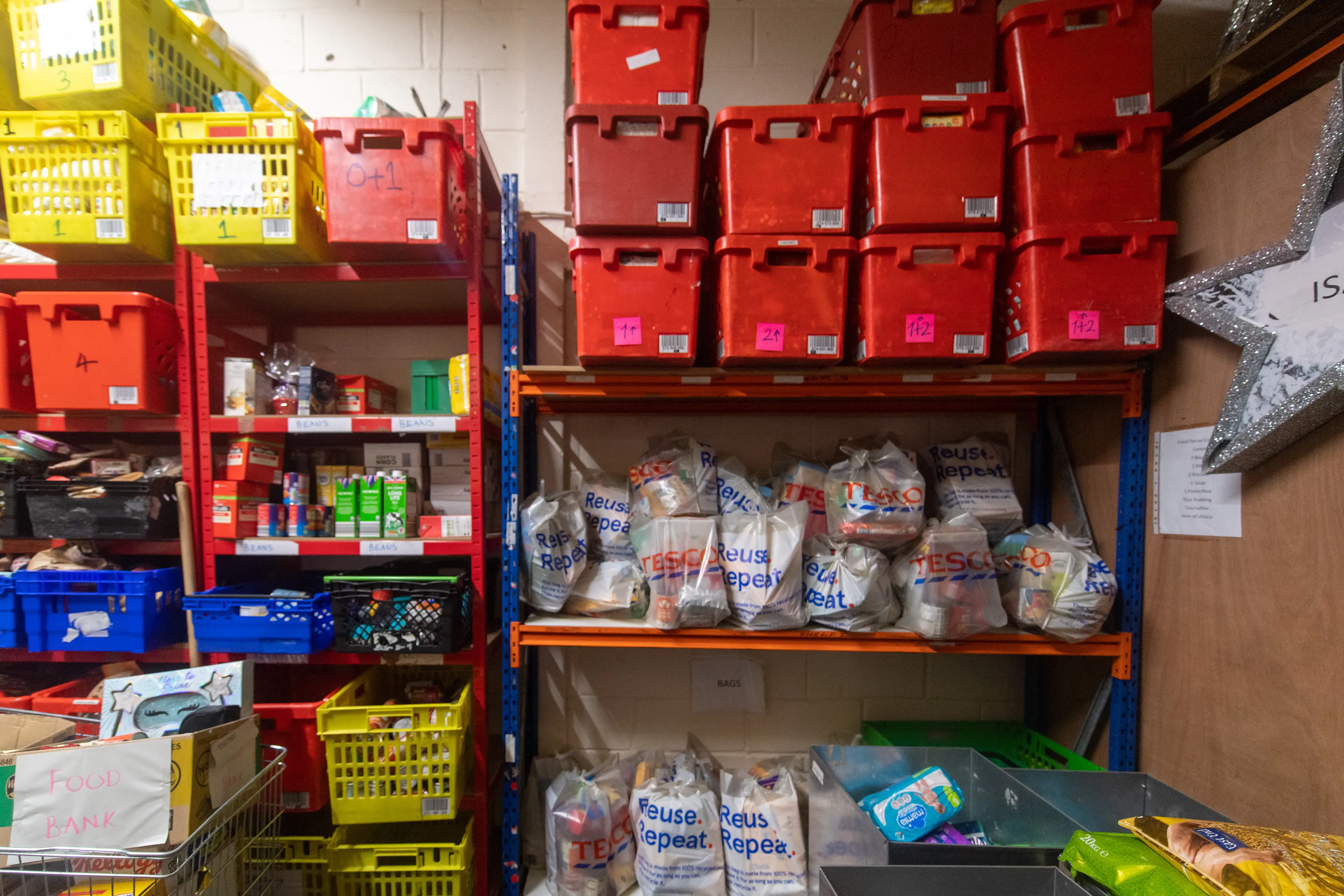 He's been relying upon the food bank.