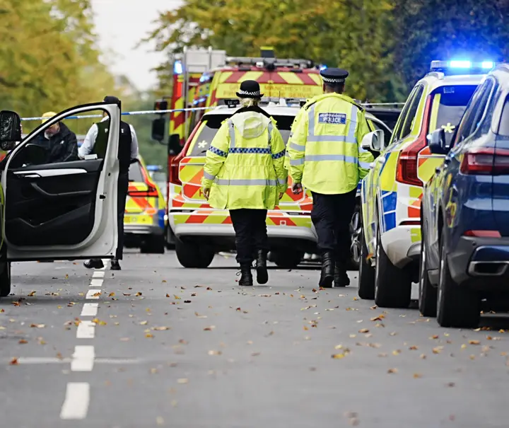 Police have announced that two people are dead as a result of the attack at a north Manchester synagogue (PA)