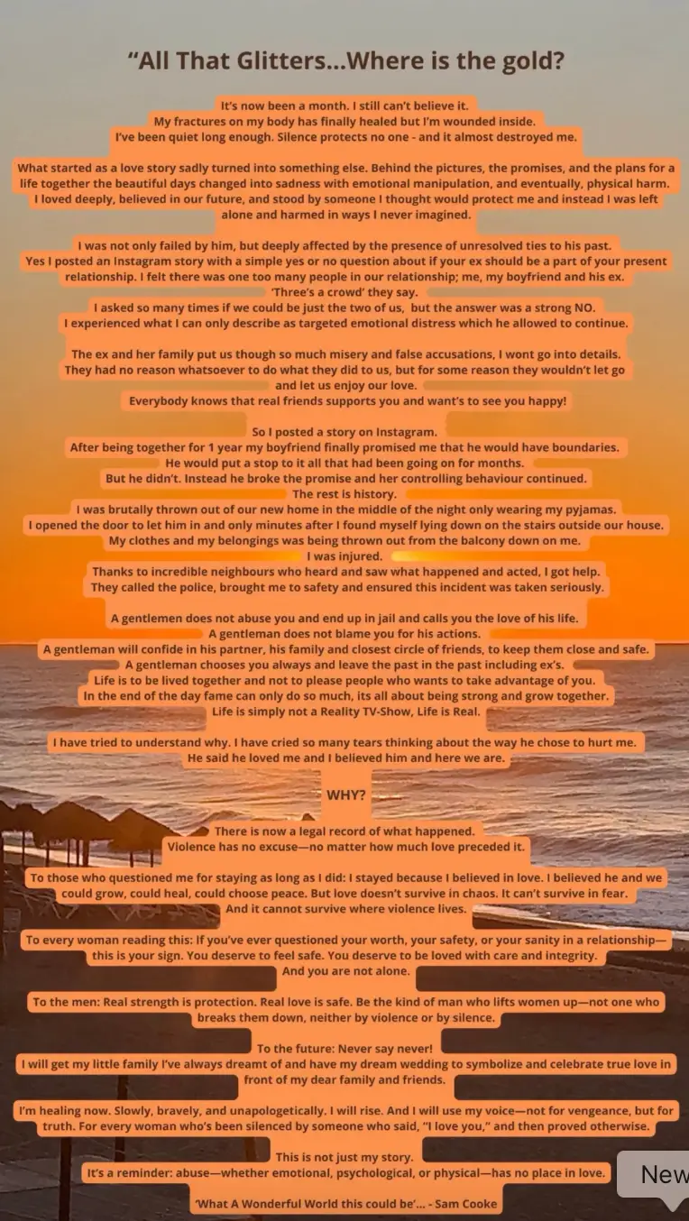 Nicoline shared the statement online (Instagram/@nicolineartursson)