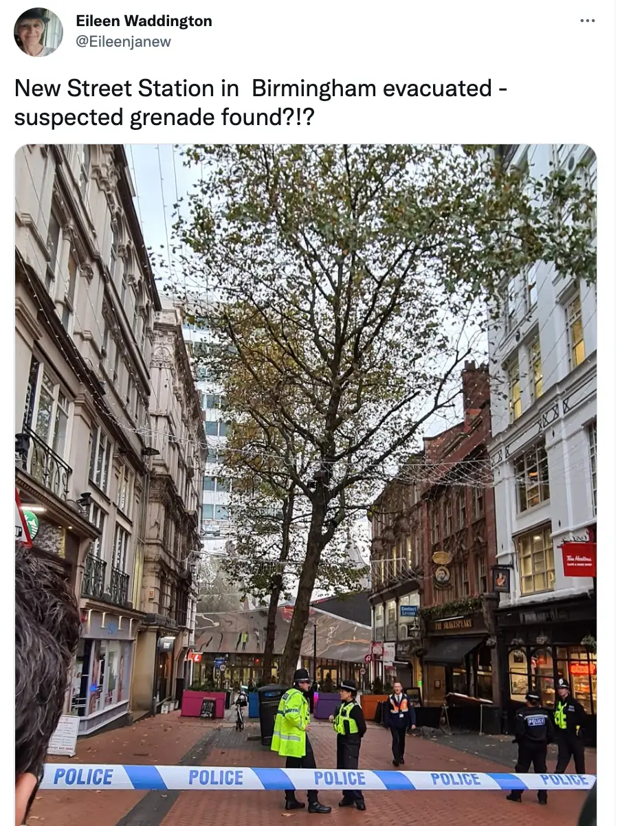 The station was cordoned off after the report.