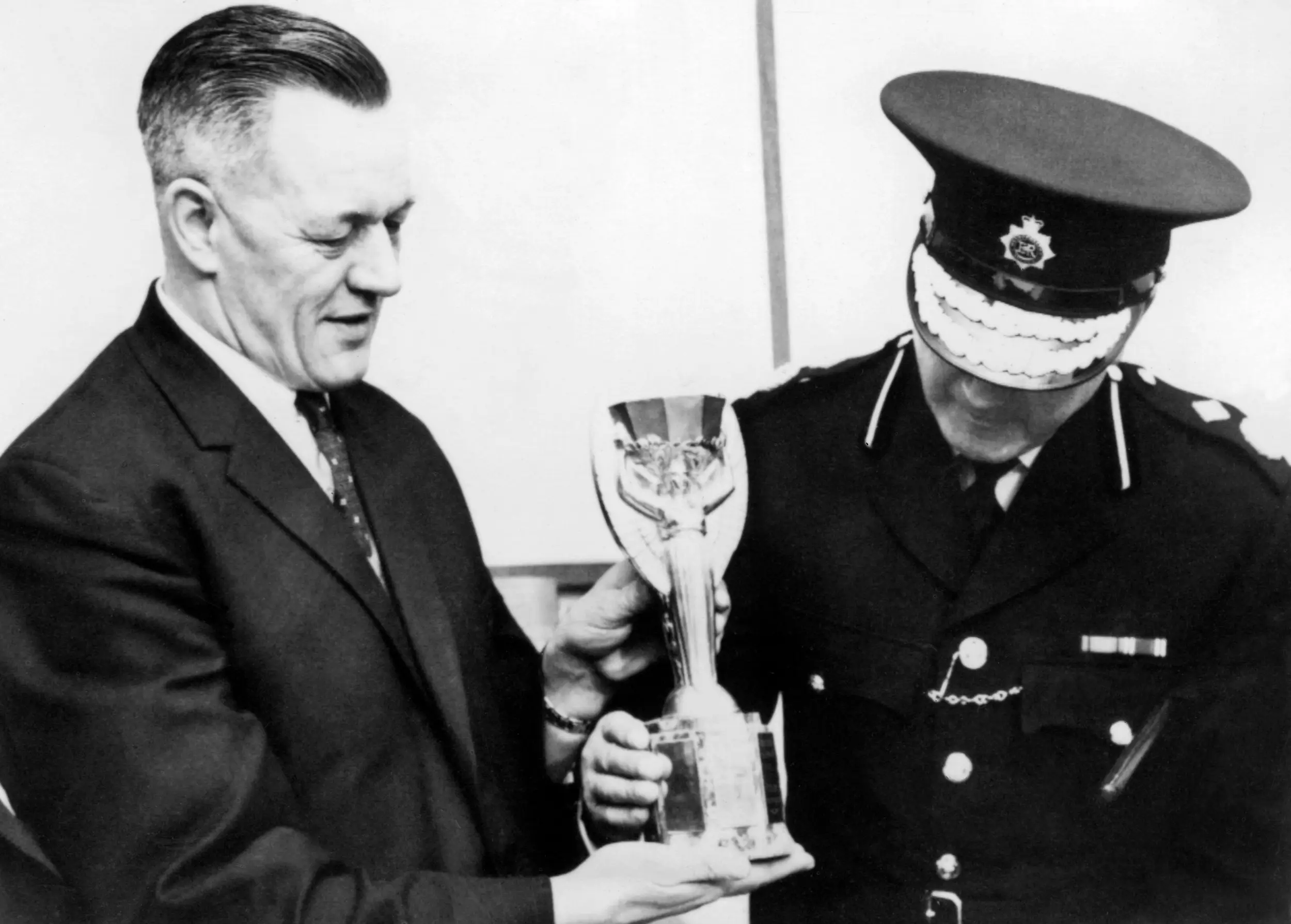The recovered Jules Rimet trophy. (STAFF/AFP via Getty Images)