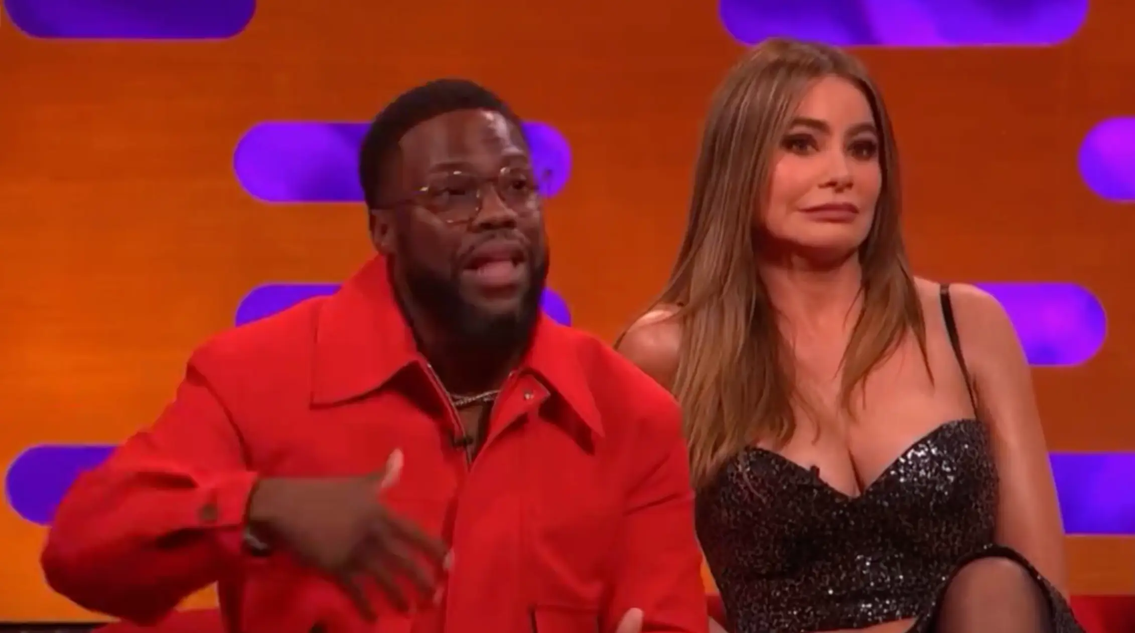 Sofia Vergara and Kevin Hart on The Graham Norton Show.