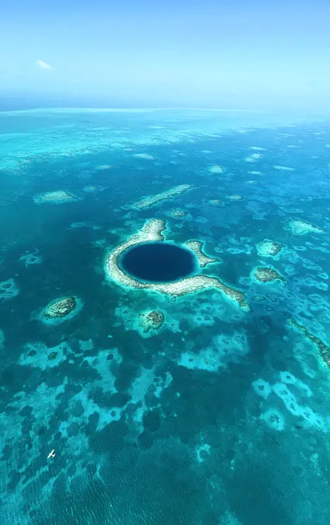 The Great Blue Hole is located just off the coast of Belize in Central America (Getty Images) 