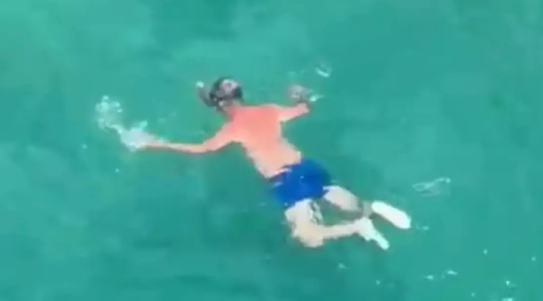 The 60-year-old pictured snorkelling whilst on holiday in Turkey this summer (SWNS)
