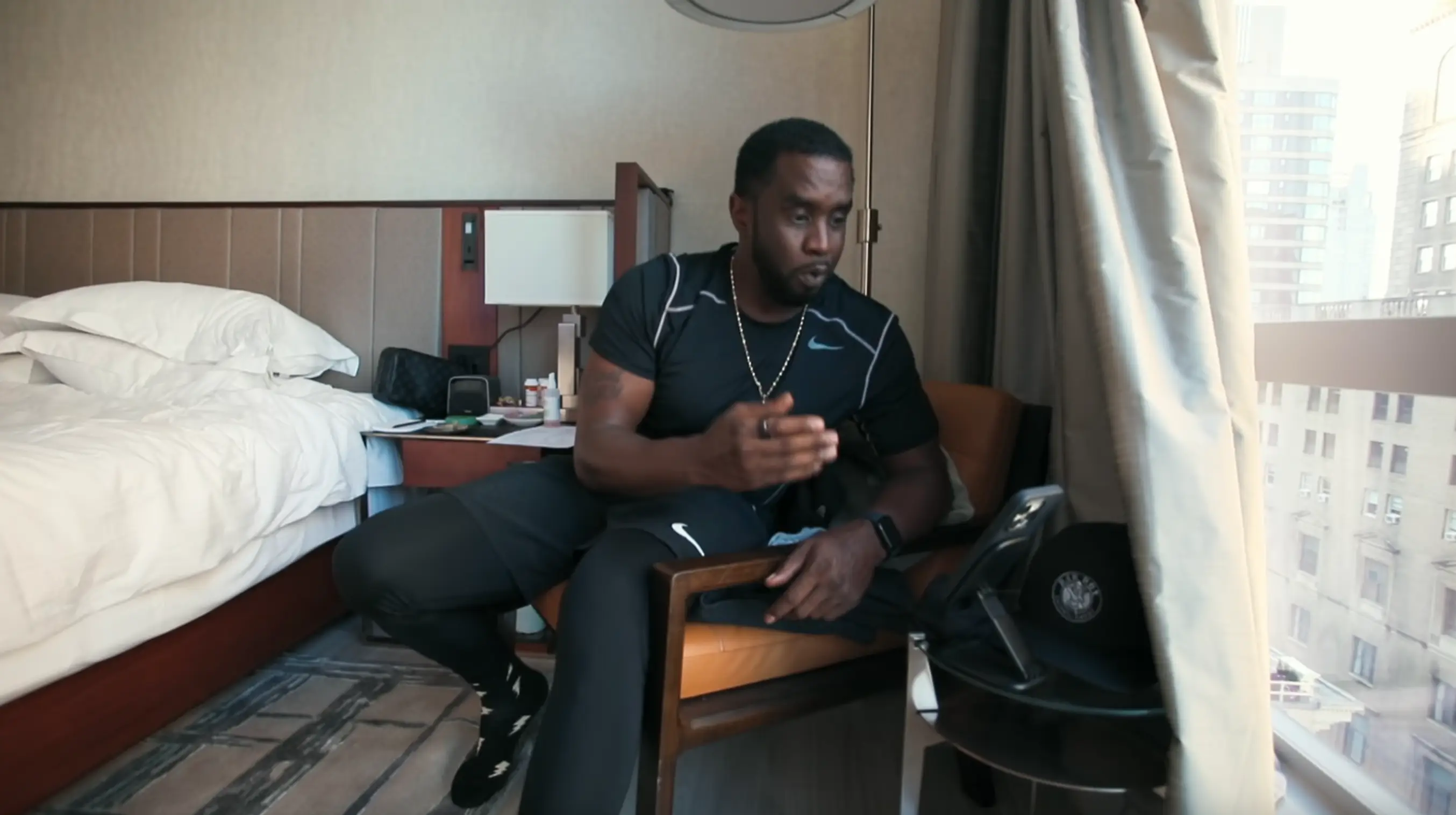 The footage features Combs in a hotel room six days prior to his arrest (Netflix)
