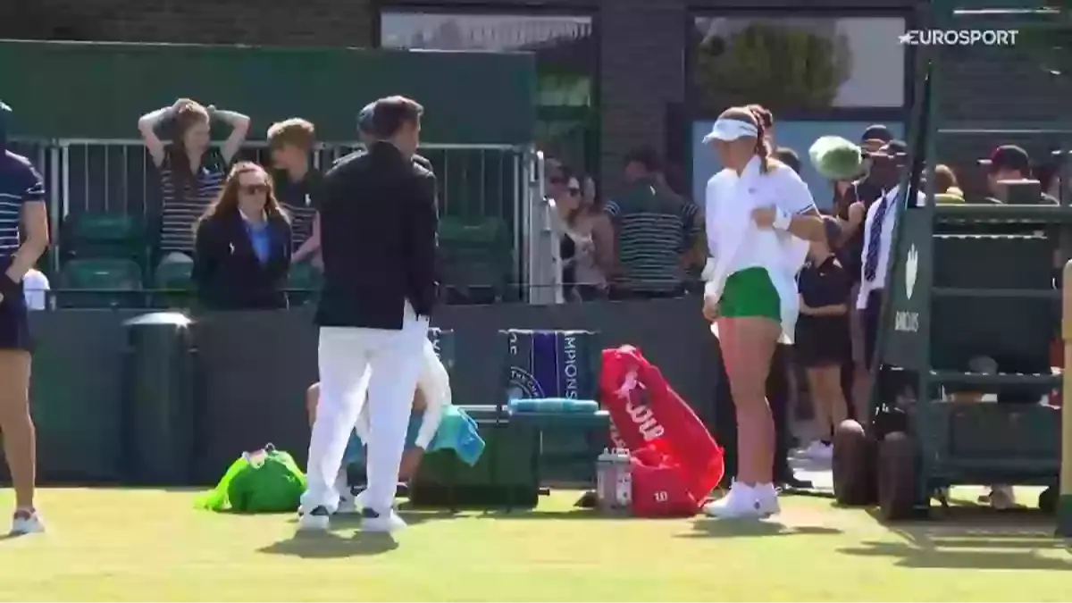 Wimbledon star lifts up skirt in protest during dress code row after being questioned by umpire