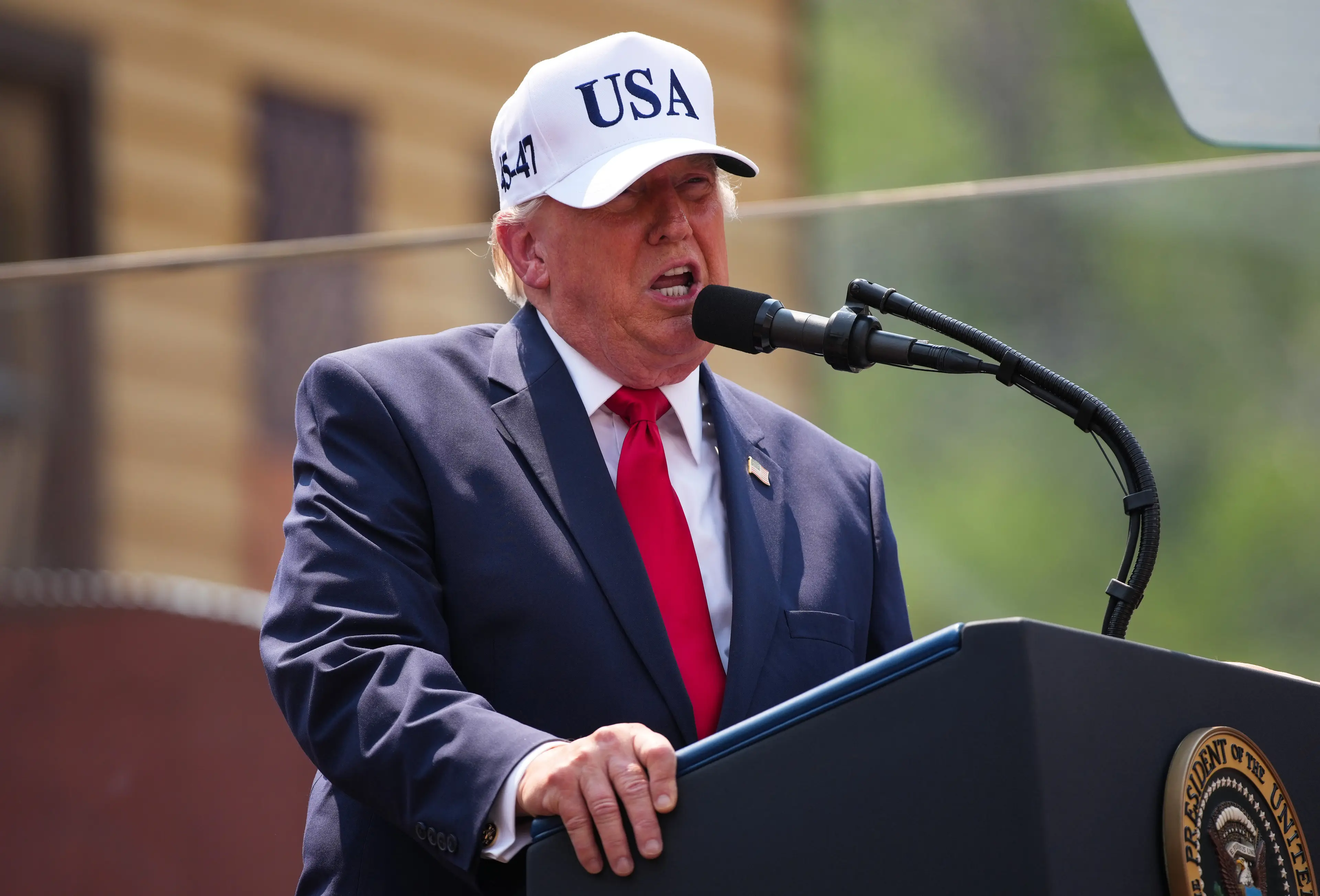 Donald Trump raised a few laughs and some eyebrows with his comments (Andrew Harnik/Getty Images)