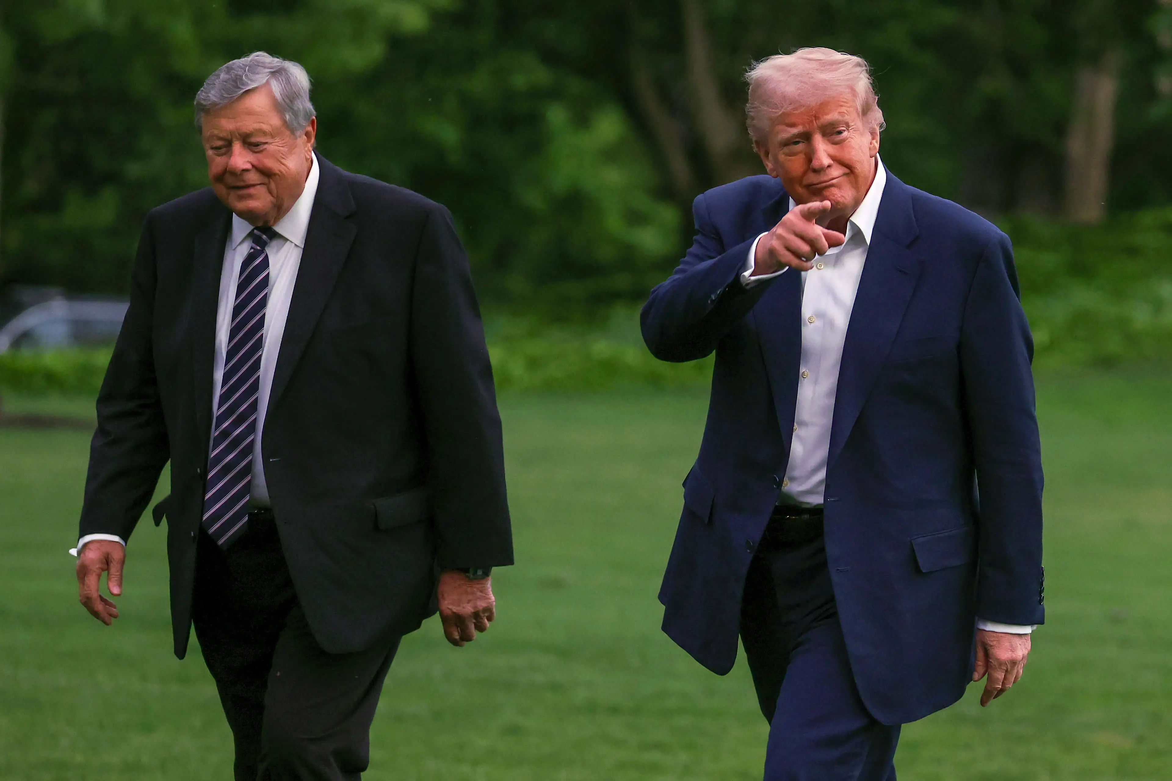 Social media sleuths pointed out the mystery man was actually the commander-in-chief's father-in-law, Viktor Knavs (Tasos Katopodis/Getty Images)