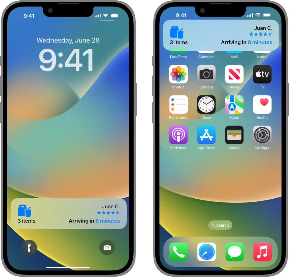 Apple's Live Activities widget gives users live second-by-second updates (Apple)
