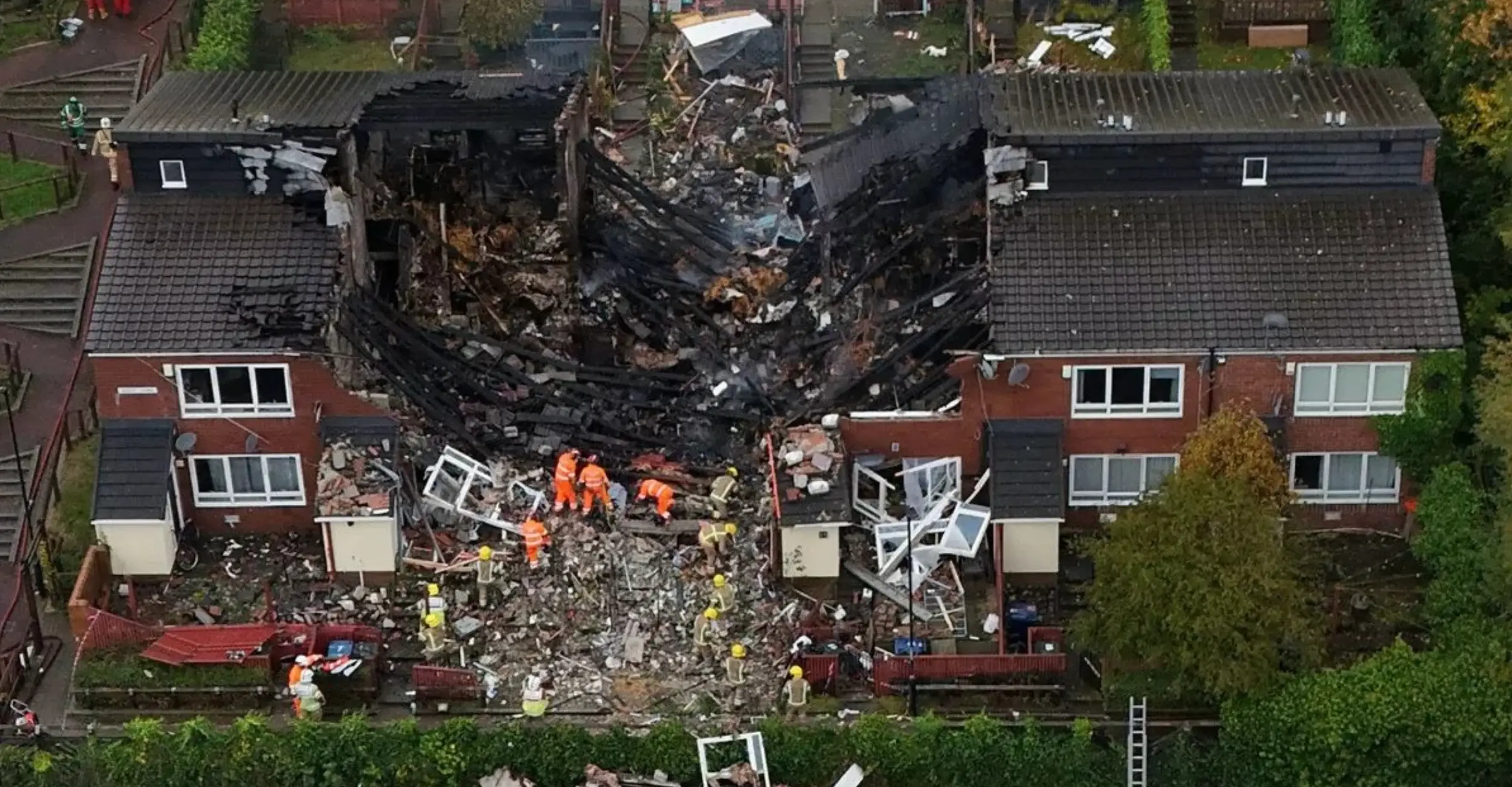 A drone picture showing the aftermath of the explosion (PA)