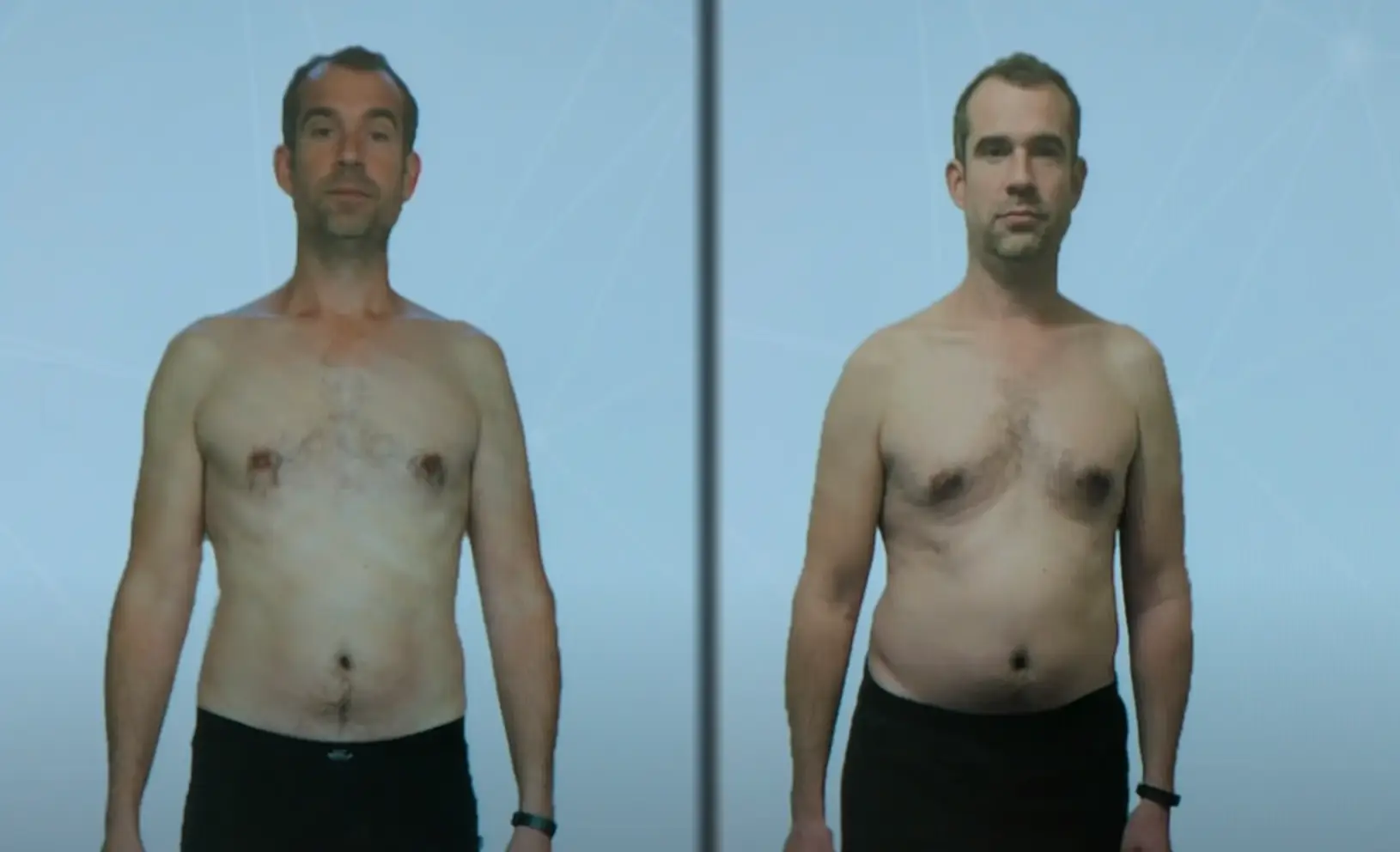 The before and after photos highlight the effects of ultra-processed food (BBC)