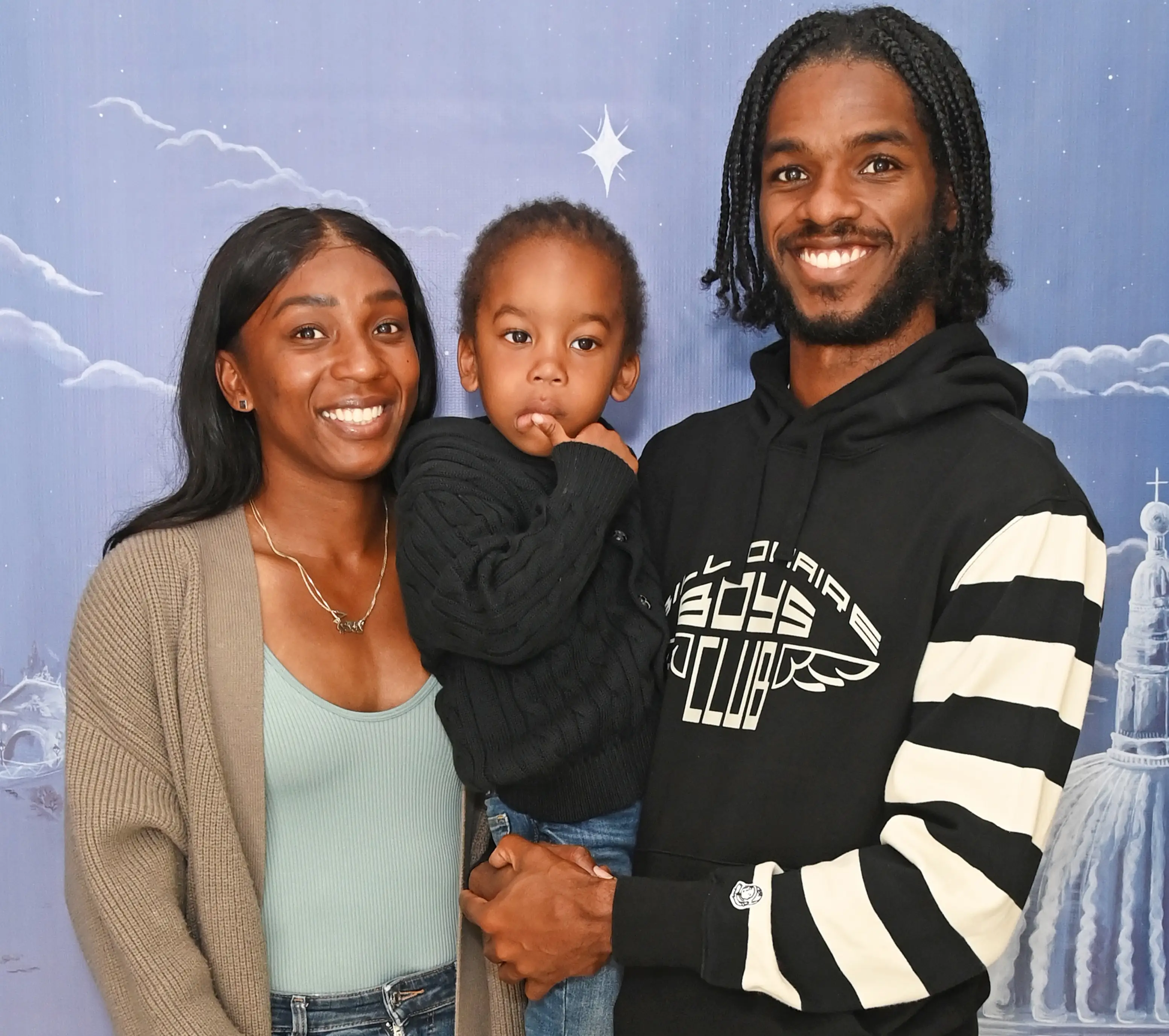 Bianca Williams and Ricardo Dos Santos with their son Zuri-Li Dos Santos.