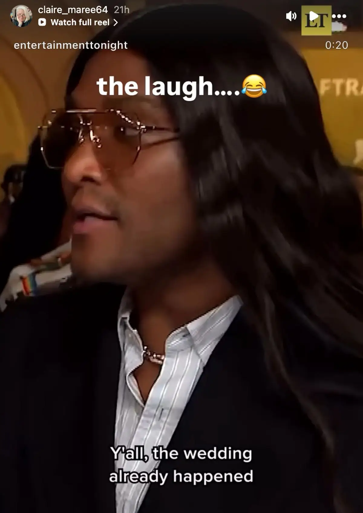 The actor's mum commented with a cryptic laughing face emoji (Instagram/@claire_maree64)