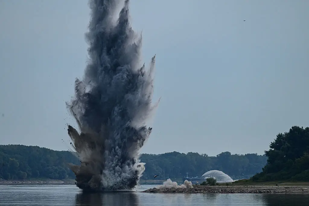 Controlled explosions have taken place in order to divert water to the plant (Daniel MIHAILESCU / AFP via Getty Images)
