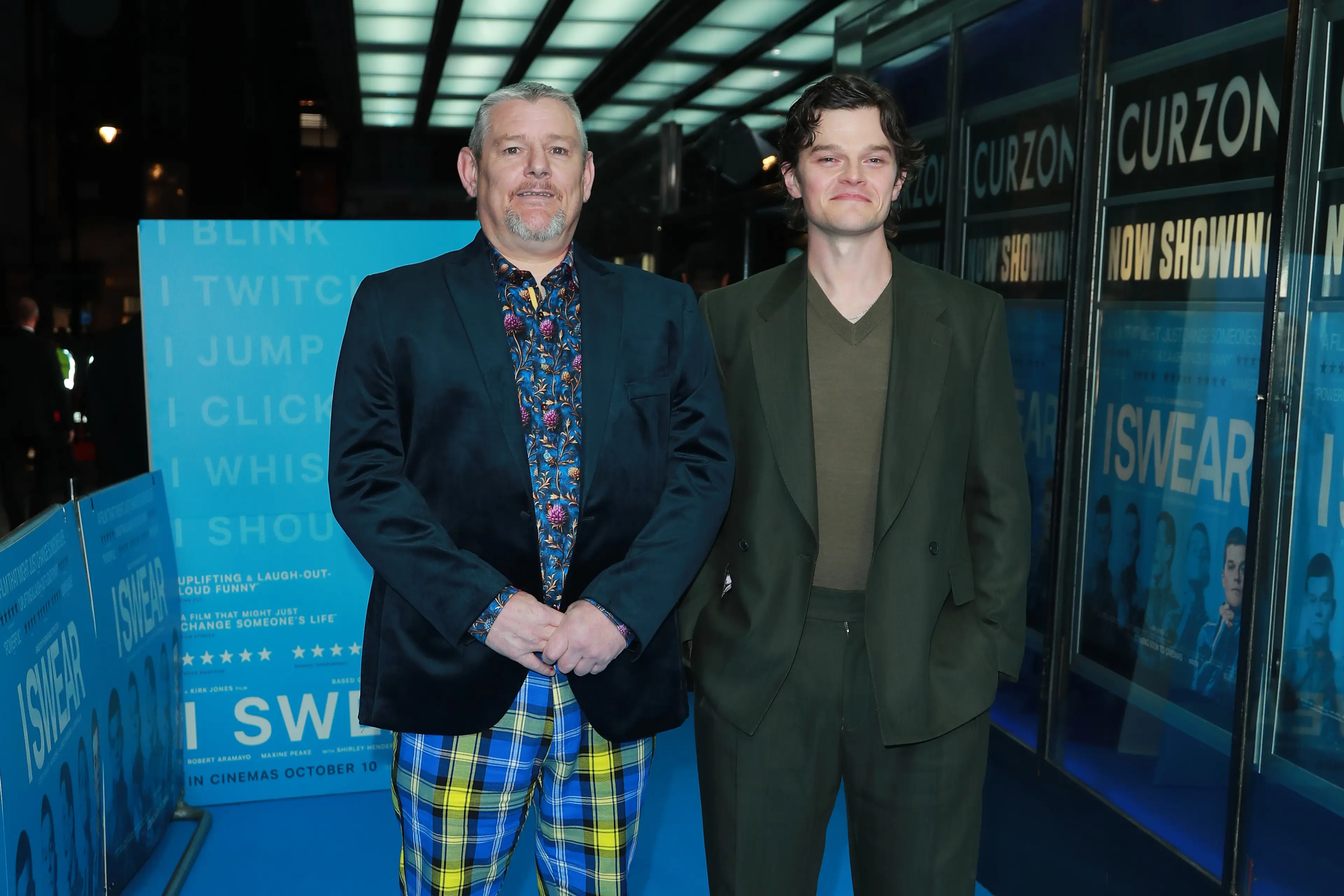 John Davidson alongside Robert Aramayo, the star of I Swear who won a BAFTA tonight (Dave Benett/WireImage)