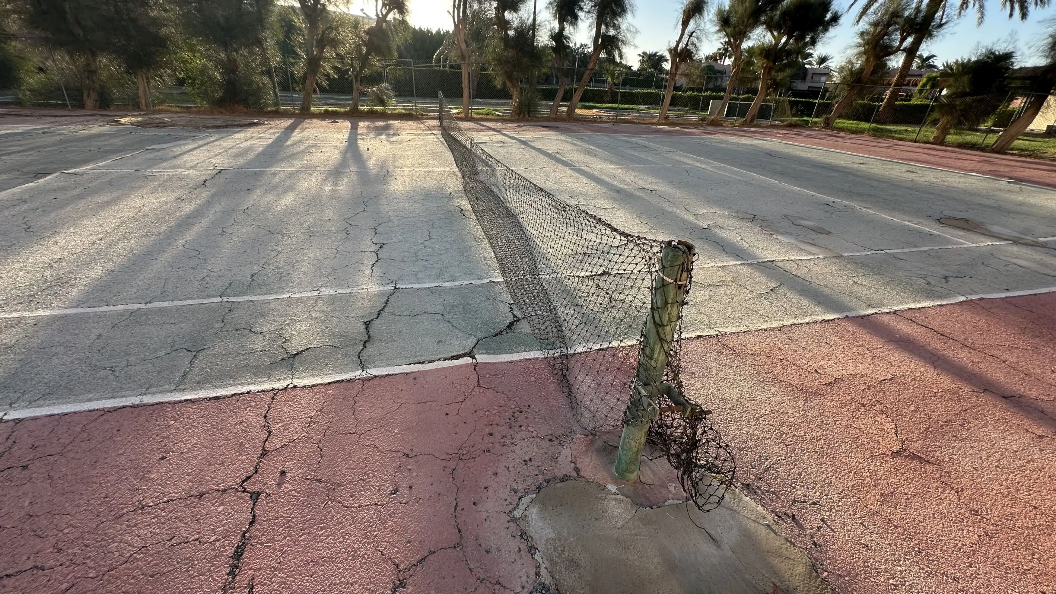 This was what the tennis court looked like while the couple were there (Kennedy News and Media)