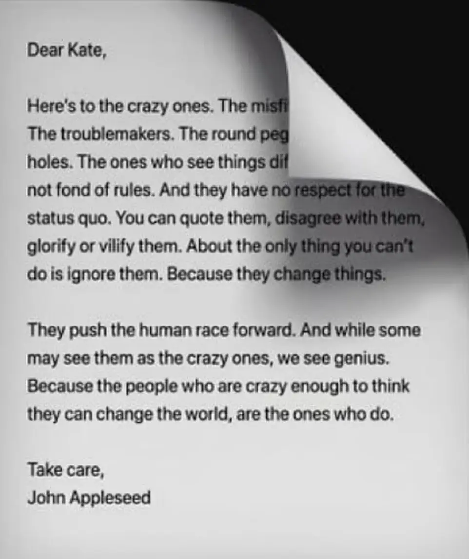 But after performing a few tech tricks, social media users have now deciphered the secret message (Apple)